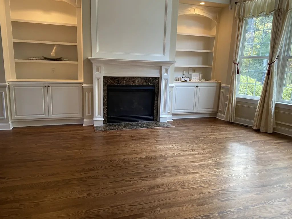 Cary fireplace hardwood install