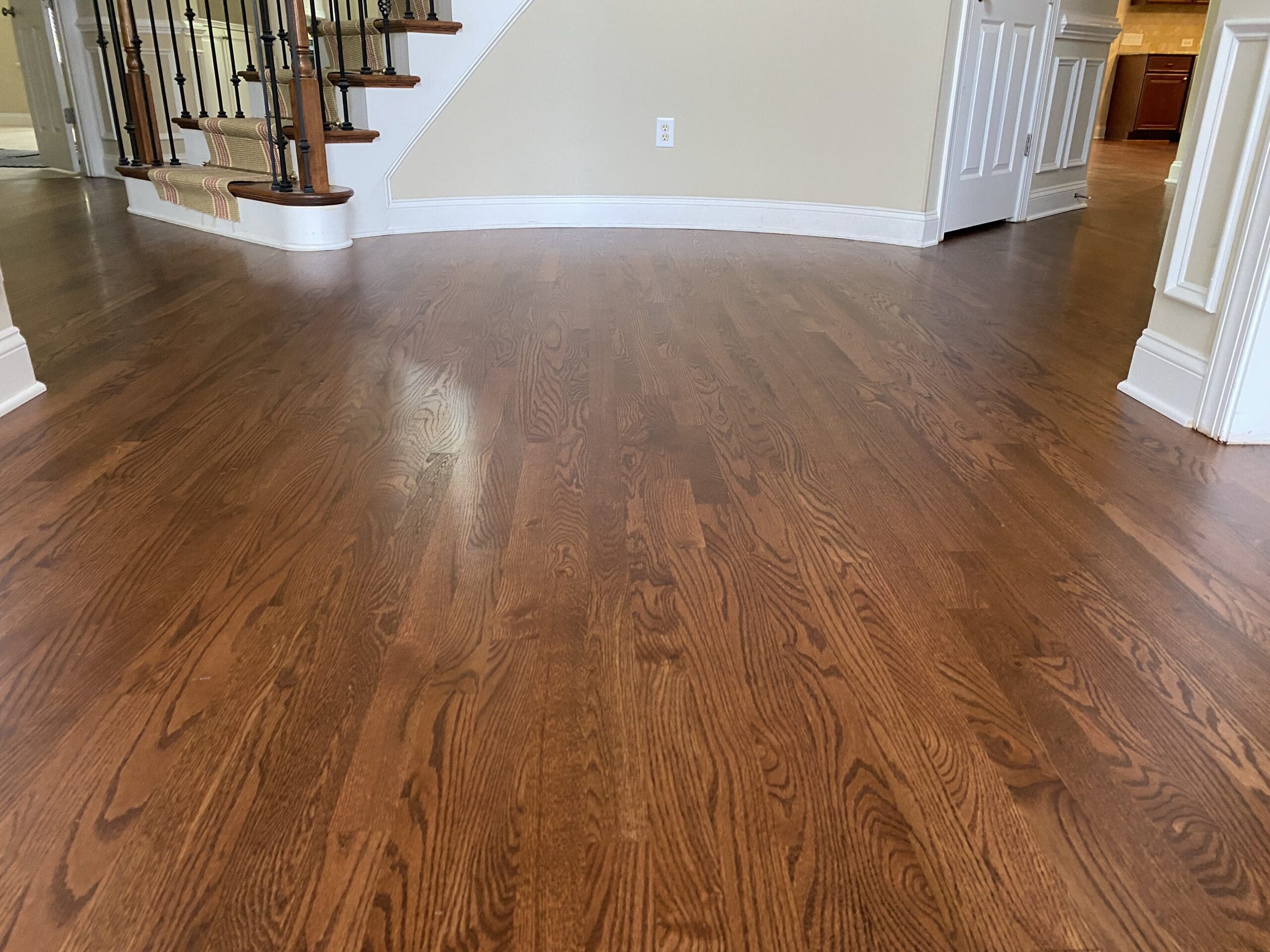 Hardwood hallway installation